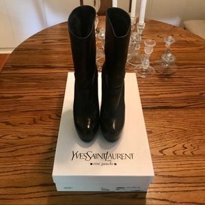 YSL Tribtoo leather boots in original box